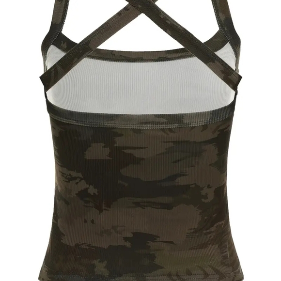 Stylish Brown Ribbed Tank Top - Picture 5 of 5